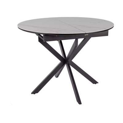 Стол обеденный SIGNAL GASTON Ceramic белый/черный 100-135/100